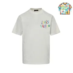 【今日特価】Louis Vuitton 25ss カラーロゴグラフィティ手描き T シャツ-1