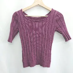 ◇ ⊂ Φ PROPORTION BODY DRESSING 半袖 ニット セーター サイズM パープル レディース E  【1501230023467】
