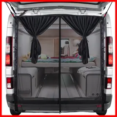 車用 リアゲート 網戸 車中泊 二重構造 防虫ネット 楽らくマグネット カーテン 遮光 バックドア専用 虫除け 換気 メッシュ 車中泊 ZATOOTO 通気性よし 目隠し 160cm*160cm ハイエース等用 カー用品 1枚入り ブラック CT115