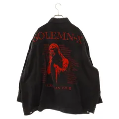 RAF SIMONS (ラフシモンズ) 22SS OVERSIZED SOLEMN-X DENIM JACKET オーバーサイズバックプリント レザーパッチデニムジャケット 221-723 ブラックのサムネイル