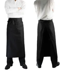 エプロン ロングサイズ 飲食店 キッチンシェフ 前掛け男女兼用 仕事用 家庭用 業務用 清掃作業 水場仕事 無地 超撥水 汚れにくい 配送無料 しっかり生地 透けない ポケット付き