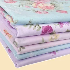 【人気商品】6枚 生地 はぎれ セット 手作り 北欧 かわいい おしゃれ 綿100％ 花柄 46x56cm DIY 手芸用 パッチワーク布 カットクロス 布 （バラ）