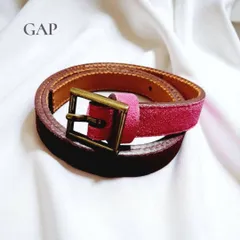 GAP 本革レザーベルト ピンク×ブラウン 高級感　レディース