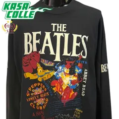 【BEATLES】ビートルズ 名曲&メンバープリント Vintage ロングTシャツ XL