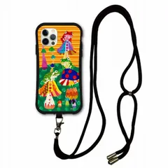 [iPhoneXR(テンアール)] スマホショルダー付 アニマル柄 動物 iPhone16 i-coronケース アイフォン15 14 Pro 13 12 11 スマホケース 全機種対応 カバー ショルダーストラップ 肩掛け 斜め掛け カエルの丘 キノコ 水玉