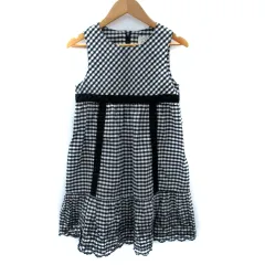 クミキョク 組曲 KUMIKYOKU チュニック ノースリーブ ラウンドネック ギンガムチェック柄 刺繍 レース LL 黒 ブラック 白 ホワイト /SM12
