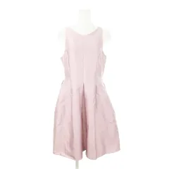 エンポリオアルマーニ EMPORIO ARMANI ワンピース ひざ丈 ノースリーブ シルク混 絹 ツヤ感 シャンタン生地 42 L ピンク パープル /AH18 ■GY43のサムネイル