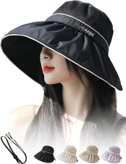 UVカット 帽子 つば広 日よけ ハット 夏 紫外線対策 折り畳み 頭囲55~58cm UPF50+ レディース 軽量 小顔 日焼け 日除け 自転車 バケットハット アウトドア 登山 春 ストラップ付き