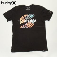 Hurley ALOHA T-SHIRT ハーレー アロハ Tシャツ プリントTシャツ サーフ サーファー USA ハワイ【Hurley ハーレー USED 半袖Tシャツ Tシャツ トップス カットソー ユニセックス BLACK ユーズド】