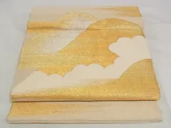 平和屋着物■綴れ　太鼓柄袋帯　風景文　金銀糸　正絹　逸品　A-pf4866