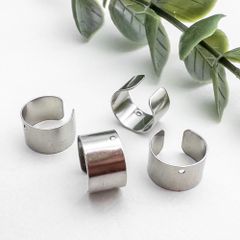 ＊10個入り＊ ステンレス イヤーカフ パーツ 銀色 穴有り イヤリング カフピアス er013sh