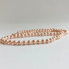 樹脂パールオールノットオペラネックレス/8mm約80cm/チェリーピンク/made in japan