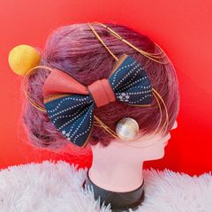 お祭り髪飾り☆結婚式髪飾り☆卒業式髪飾り☆成人式髪飾り☆ボン☆お祭りヘア☆畳縁リボン☆よさこい髪飾り☆御神輿髪飾り☆