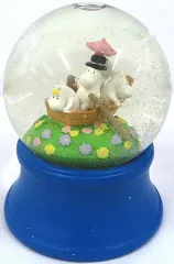 【中古】置物・装飾品 ムーミン＆スノークのおじょうさん＆ムーミンパパ＆ムーミンママ スノードームL 「ムーミン×studio CLIP」