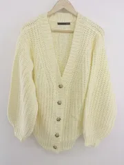◇ Heather ヘザー ボリュームスリーブ 長袖 ニットカーディガン サイズF アイボリー系 レディース P  【中古】 【1209290004142】