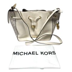 ◆未使用品◆ MICHAEL KORS マイケルコース ショルダーバッグ バケットバッグ ホワイト系 レザー 35S2G8PM8L 保存袋有 V77303NC