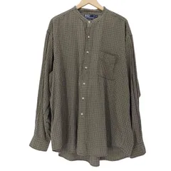 ポロバイラルフローレン Polo by RALPH LAUREN 90S 北マリアナ諸島製 POST BOY バンドカラー ギンガムチェック L/S シャツ メンズ import：XXL 