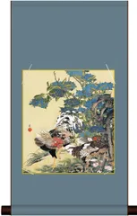 豊作や厄除け 風神雷神掛軸津端 道彦(つばた みちひこ)真作希少