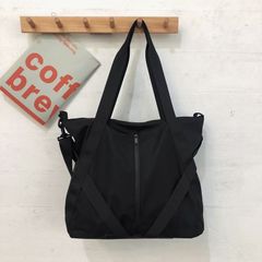 2wayバッグ　トートバッグ　ショルダーバッグ　ナイロンバッグ　ブラック　カーキ　大容量　シンプル　カジュアル