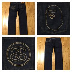 【激レア】 STUSSY BAPE 30周年 限定コラボ デニム Ｌ 濃紺 赤耳 激レア】 STUSSY BAPE 30周年 限定コラボ デニム L 濃紺 赤耳 - メルカリ