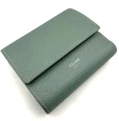 CELINE セリーヌ トライフォールデッド 長財布　緑 CELINE セリーヌ トライフォールデッド マルチファンクション 三