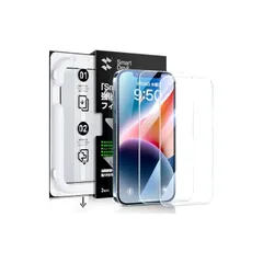 「Smart Box」 SmartDevil 強化ガラスフィルム iPhone 14/13/13Pro 用 ガラスフイルム ガイドボックス付き 貼り付け簡単 9H硬度 高透過率 光沢 気泡レス ロック解除フイルム 滑らかな手触り いphone 14/13/ 0