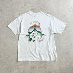 90s USA製 Hanes Bill Dance Printed T-shirt ヘインズ ビルダンス フィッシング Tシャツ 魚 ボロT
