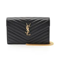 サンローラン SAINT LAURENT ショルダーバッグ カサンドラ クラシック 377828AAA441000 ブラック レザー カサンドル チェーンウォレット レディース 新品のサムネイル