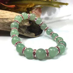 アベンチュリン パワーストーン ブレスレット 天然石 10mm （ピンク）メンズ・レディース　男性・女性　数珠ブレス　開運 [25]　