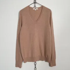 UNIQLO カシミヤ100% Cashmere ニット Vネックセーター ベージュ系 Mサイズ ユニクロ