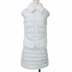 ニューバランス NEW BALANCE GOLF ゴルフ セットアップ 中綿 ジップアップベスト ミニスカート ウェア フェイクファー ロゴ 0 S相当 白 ホワイト X