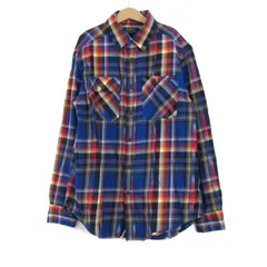 ポロラルフローレン 長袖シャツ トップス チェック柄 コットン キッズ 男の子用 L/G(14-16)サイズ 紺×赤 POLO RALPH LAUREN 【中古】