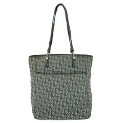 本物 クリスチャン ディオール Christian Dior トロッター ショルダーバッグ トートバッグ キャンバス ネイビー Trotter バッグ 中古 【フォロー割】