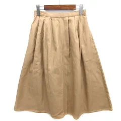 未使用品 コエ KOE オックス タック フレア スカート ミディ丈 キャメル M