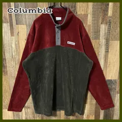 プルオーバー フリース コロンビア XL ジャケット メンズ 古着 長袖 レッド