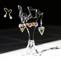 ポストタイプピアス＆オリジナルSWAROVSKIピアス◆音のピアススタンド付！◆セット品