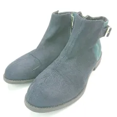 ■ Vivian ヴィヴィアン スエード調 無地 サイドファスナー ショート ブーツ サイズM ネイビー レディース E  【1308290064917】