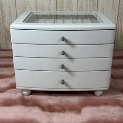 木製ジュエリーボックス 4段 ホワイト