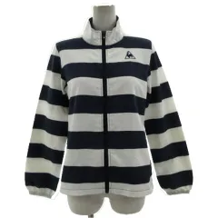 ルコックスポルティフ le coq sportif レディース クロスジャケット QB-575561 スタンドカラー ロゴ刺繍 ボーダー ネイビー 紺 ホワイト 白 M