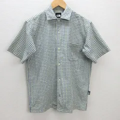 G■ノースフェイス/THE NORTH FACE 半袖シャツ/シアサッカー NT-4459【S】黄青系/men's/61【中古】■