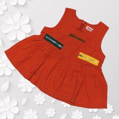 ⭐️ミキハウス⭐️レトロ可愛い❣️赤 レッド ワンピース チュニック ジャンパースカート 80cm