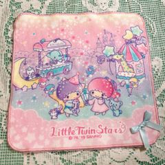 キキララ　サンリオ　ランチ　レジャー　リトルツインスターズ　ハンカチ　ハンドタオル　プチタオル　ミルキーウェイソーダ