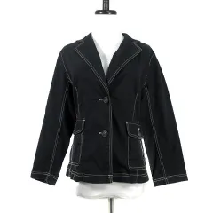 ジュンコシマダ JUNKO SHIMADA 77i by JUNKO.S.D.S ジャケット テーラード 長袖 シングル ステッチ コットン 薄手 無地 9AR 黒 ブラック アウター /BTのサムネイル