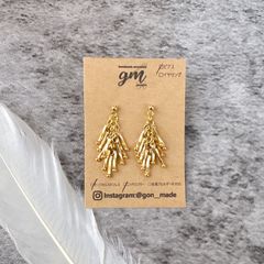 14【SALE】ゴールドビーズタッセルピアス［サージカルステンレス］※イヤリング変更可能
