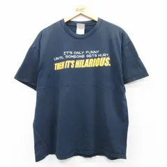 XL/古着 半袖 ビンテージ Tシャツ メンズ 00s メッセージ コットン クルーネック 紺 ネイビー 25may08 中古