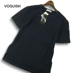【新品 未使用】 VOGUISH ヴォーギッシュ ルパート 切替★ 半袖 クルーネック カットソー Tシャツ Sz.M　メンズ ネイビーのサムネイル