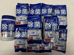 除菌ウェットティッシュボトル付 100枚入 1個+詰め替え10袋セット　完売御免