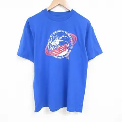 XL/古着 ヘインズ 半袖 ビンテージ Tシャツ 90s 地球 クルーネック 青 ブルー チェック 25jun23 中古 メンズ