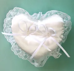 自分で作る ハート型 リングピロー 手作りキット ミニサイズ 約横13×縦12cm