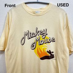 古着 ユーズド ディズニー ミッキーマウス サーフィン Lサイズ メンズ レディース ロゴ 両面プリント
